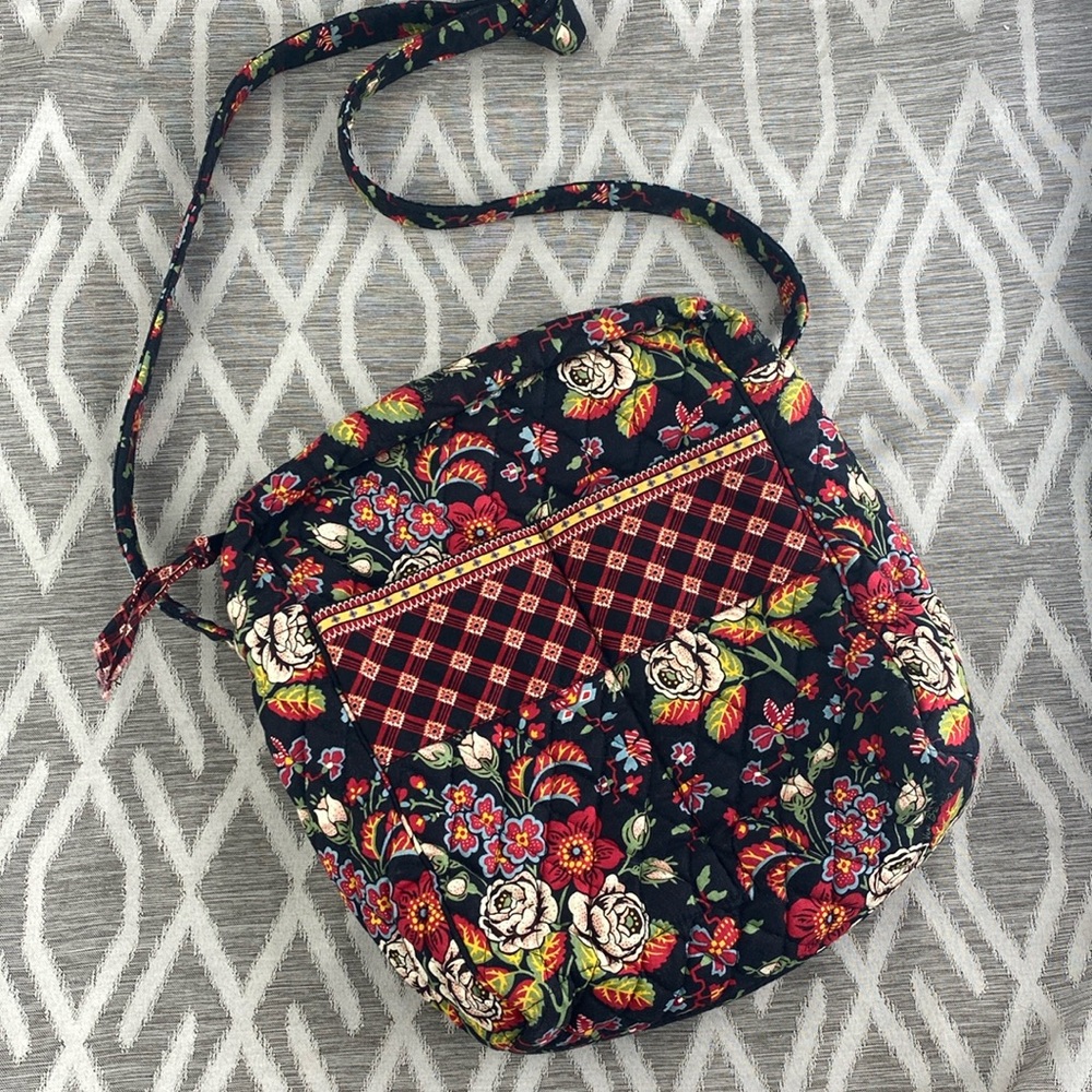 Vera Bradley Anastasia VINTAGE Red Crossbody Zip Purse w/ Twin Slip Pocket